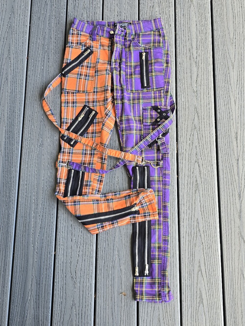 TRIPP NYC Daang Goodman Plaid Bondage Pants Punk Y2K Grunge 26x32